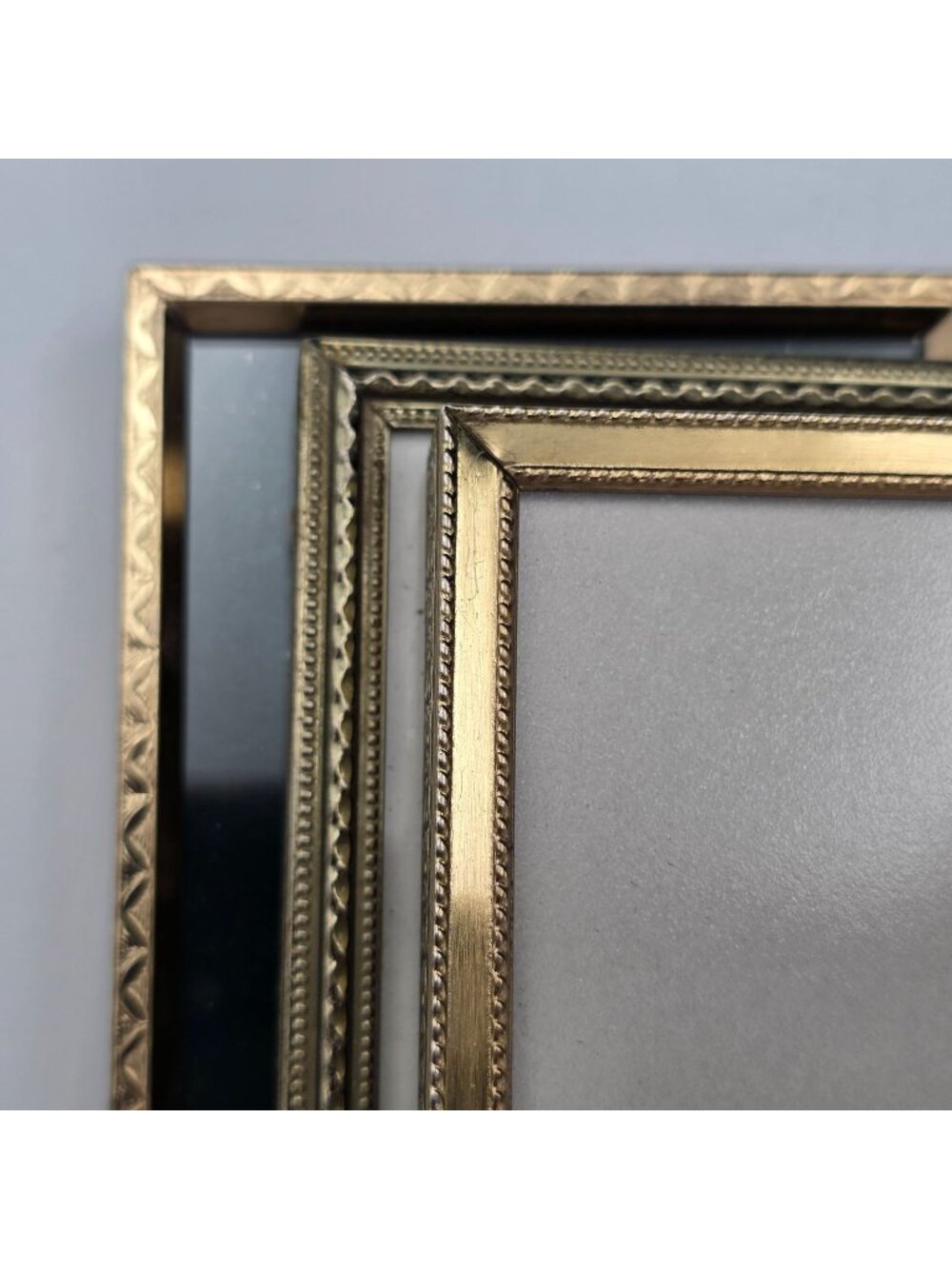 Gold Tone Ornate Vintage Picture Frames Embossed Detailing 2x3" PF61 Lot of 3